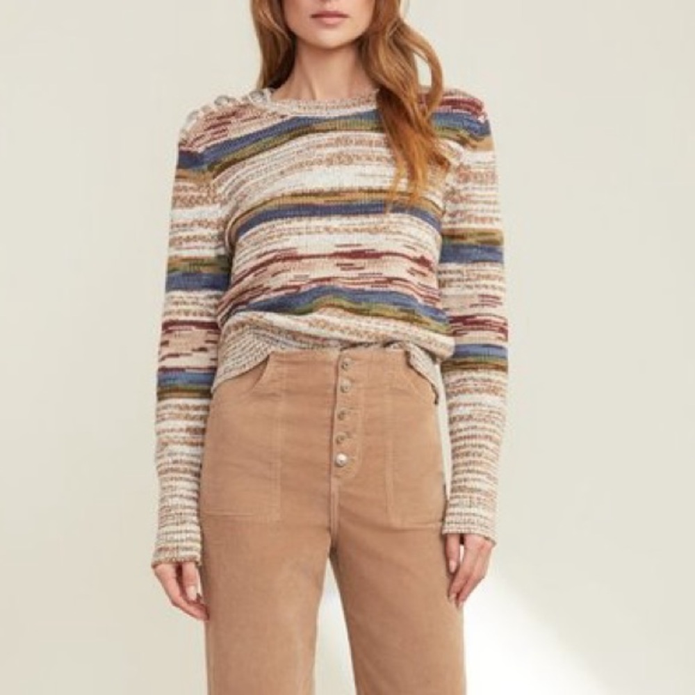 Veronica Beard Sohani Metallic Space-Dyed Cotton-Blend Sweater